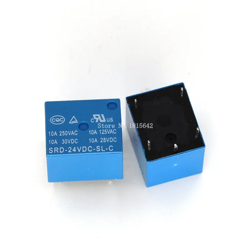 5 шт./лот SRD 24VDC SL C Pins 24V 10A DC Coil PCB Relay|relay 24v|relay 5dc dc |