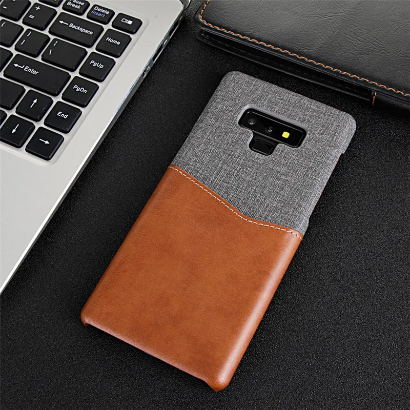Роскошный тканевый кожаный чехол для samsung Galaxy Note 9 8 жесткая задняя крышка Мягкий