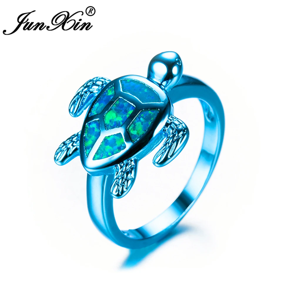 Женское кольцо JUNXIN модное винтажное Золотое с огненным опалом высокое качество|wedding rings for women|wedding ringsblue fire opal