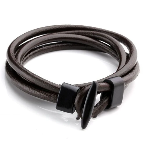 Для мужчин Винтаж Многослойные Искусственная кожа браслет панк манжеты