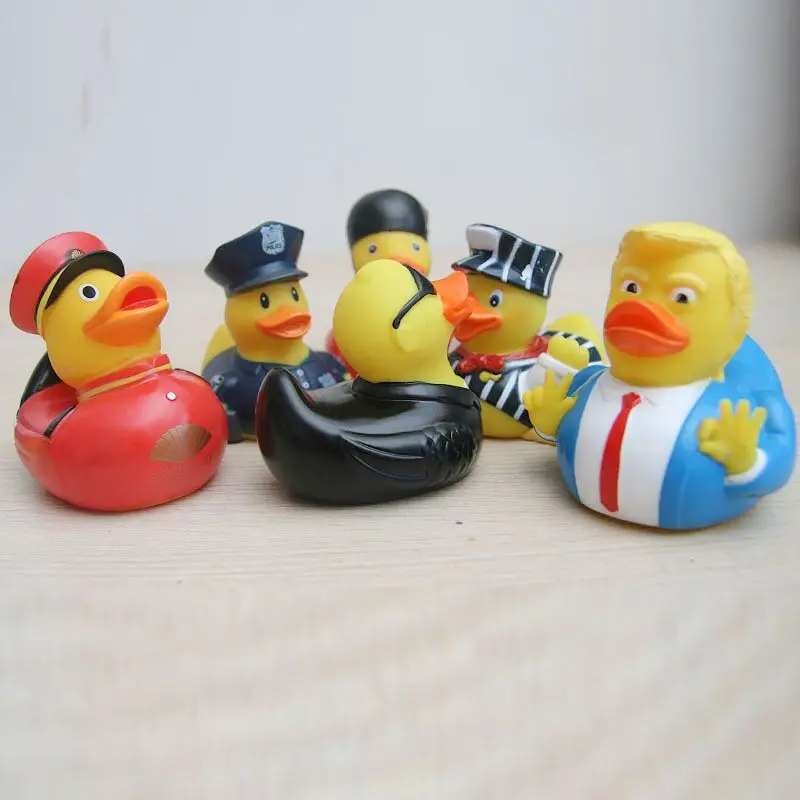 Новинка 3 шт. Детские Игрушки для ванны милые резиновые Бейсбол/Полиция плавающие утки детские игрушки для купания