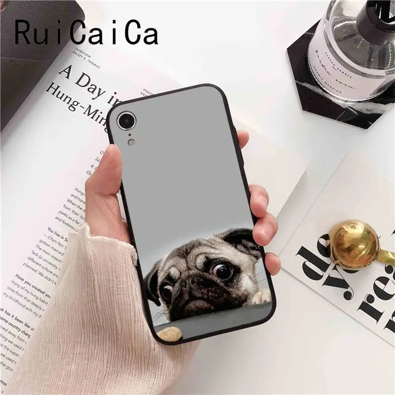 Ruicaica животное милый Мопс собака шаблон мягкий чехол для телефона из ТПУ iPhone 8 7 6 6S