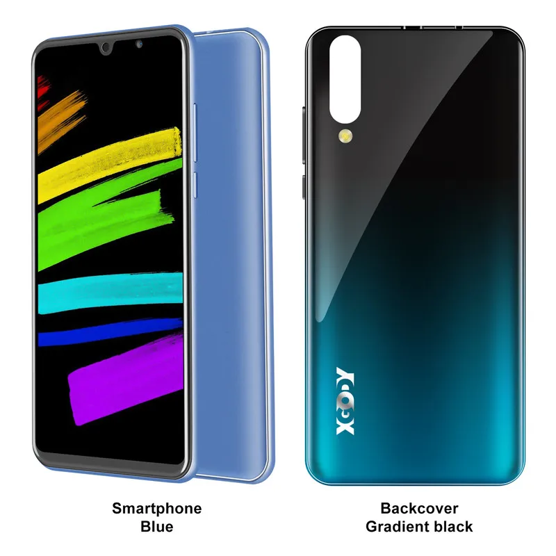 Blue add black case Мобильный телефон XGODY P30, Android 9,0, 6 дюймов, 18:9, 2G, 16G, мобильный телефон MTK6580, четыре ядра, две sim-карты, 5Мп, камера, gps, 3g, мобильный смартфон - Цвет: Blue add black case