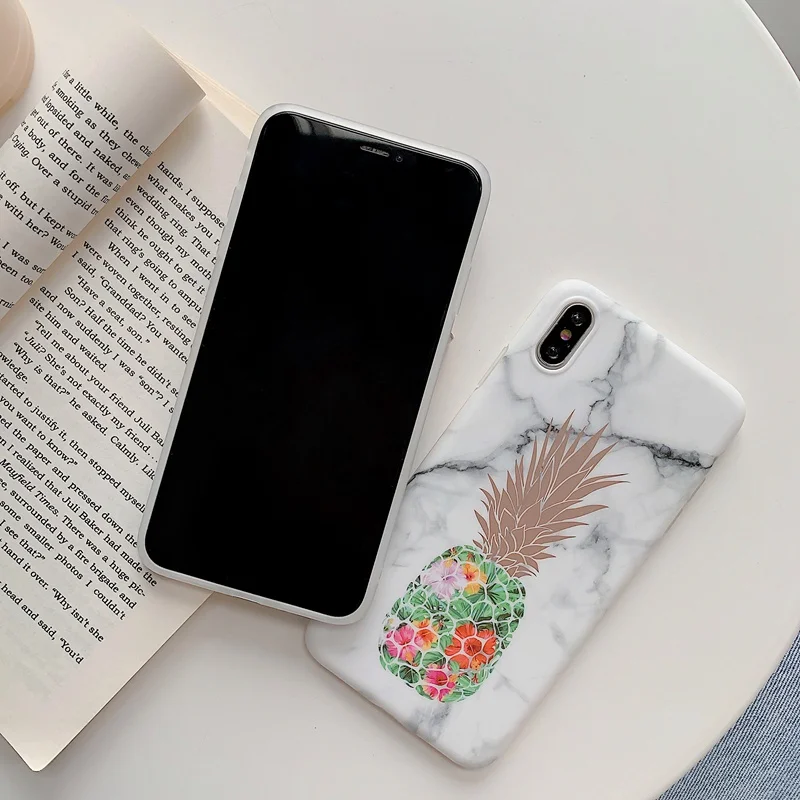 Bronzing Marble ананас чехол для телефона iphone 7 8 6 6s Plus X S XR MAX 7plus 8plus Чехлы задней панели |