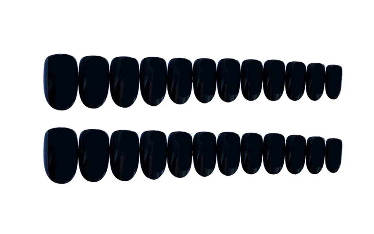 Ins черные матовые накладные ногти с заостренным концом длинная круглая головка