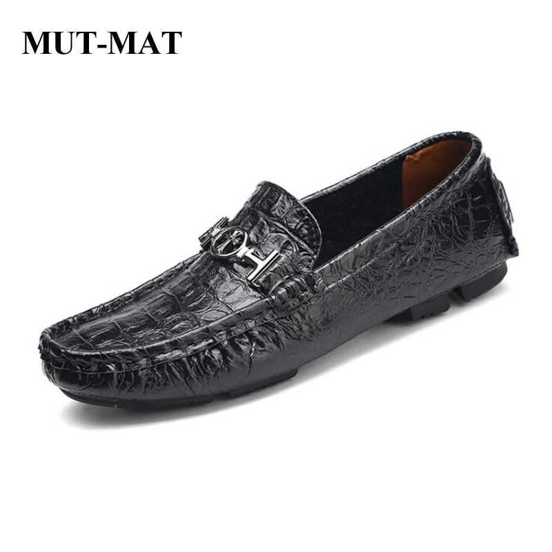 （38-50）Genuine Leather Men's Peas Shoes Large Size Casual Boat Gold-plated Metal Decoration Loafers For Male | Обувь