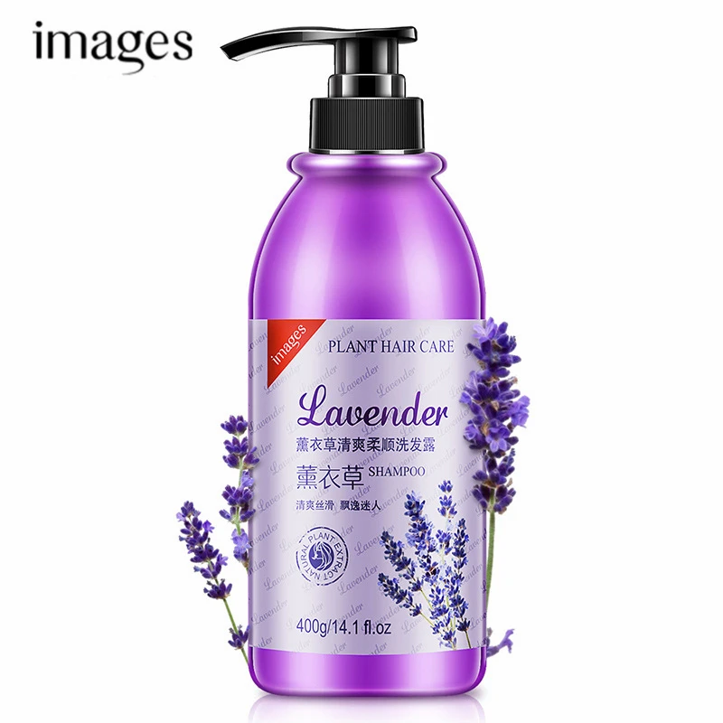 

IMAGES 400g Nature Lavender Extract Refreshing and Smoothing Shampoo Deep Cleaning Improve Frizz Anti Dandruff Nourish Hair Care