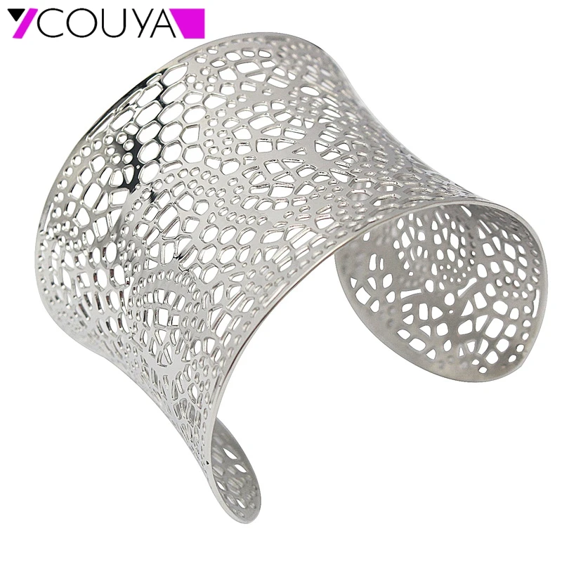 Широкий женский Браслет-манжета из нержавеющей стали в стиле панк Ювелирное