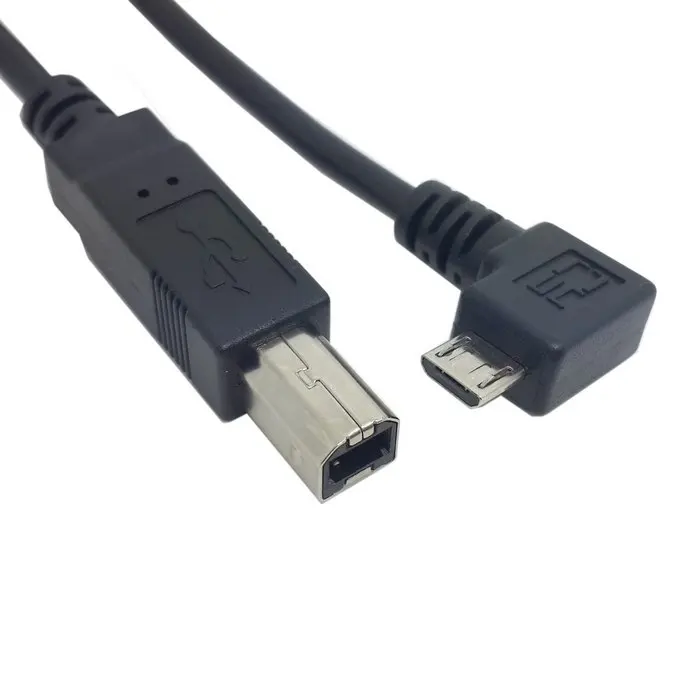 

Wholesale Right Angled 90 Degree Micro USB OTG to Standard USB B Type Printer Scanner Hard Disk Cable 30cm 80cm 1ft 2ft