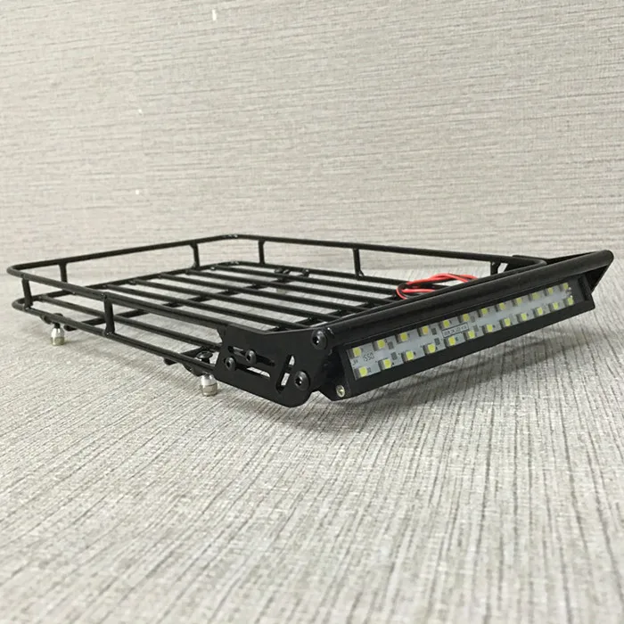 Металлический багажник на крышу с 24 светодисветильник дами для 1/10 RC Rock Crawler SCX10 II