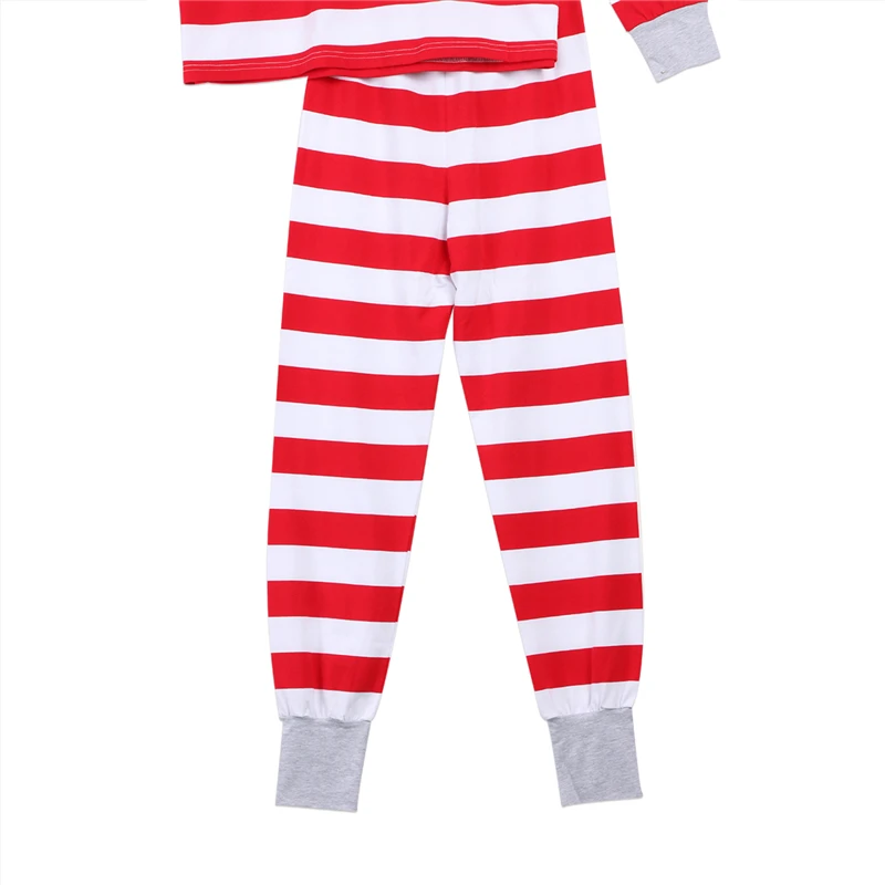 Одинаковая одежда для семьи Рождественская сна в полоску маленьких девочек и