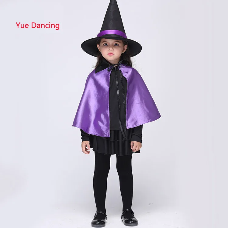 2016 г. Фиолетовая детская нарядная одежда Детский маскарадный костюм ведьмы для
