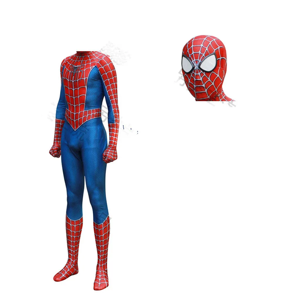 Для взрослых и детей, костюм Человека-паука 3 Raimi Spiderman, Супергерой zentai, боди, костюм, Комбинезоны