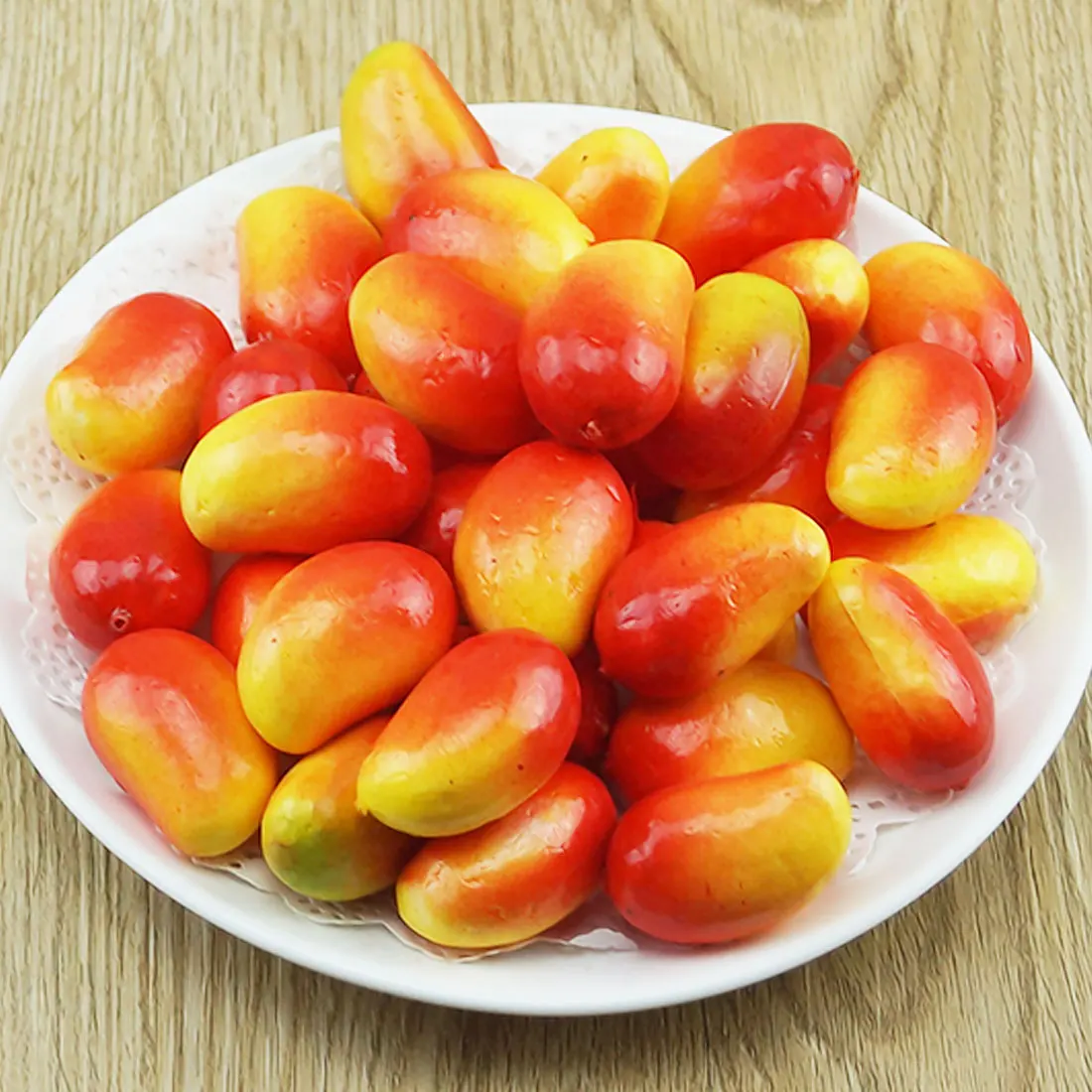 mango 20 шт./лот, искусственные мини-фрукты, имитация маленького фрукт из пенопласта, рождественские искусственные фрукты, кухонные Свадебные украшения - Color: mango