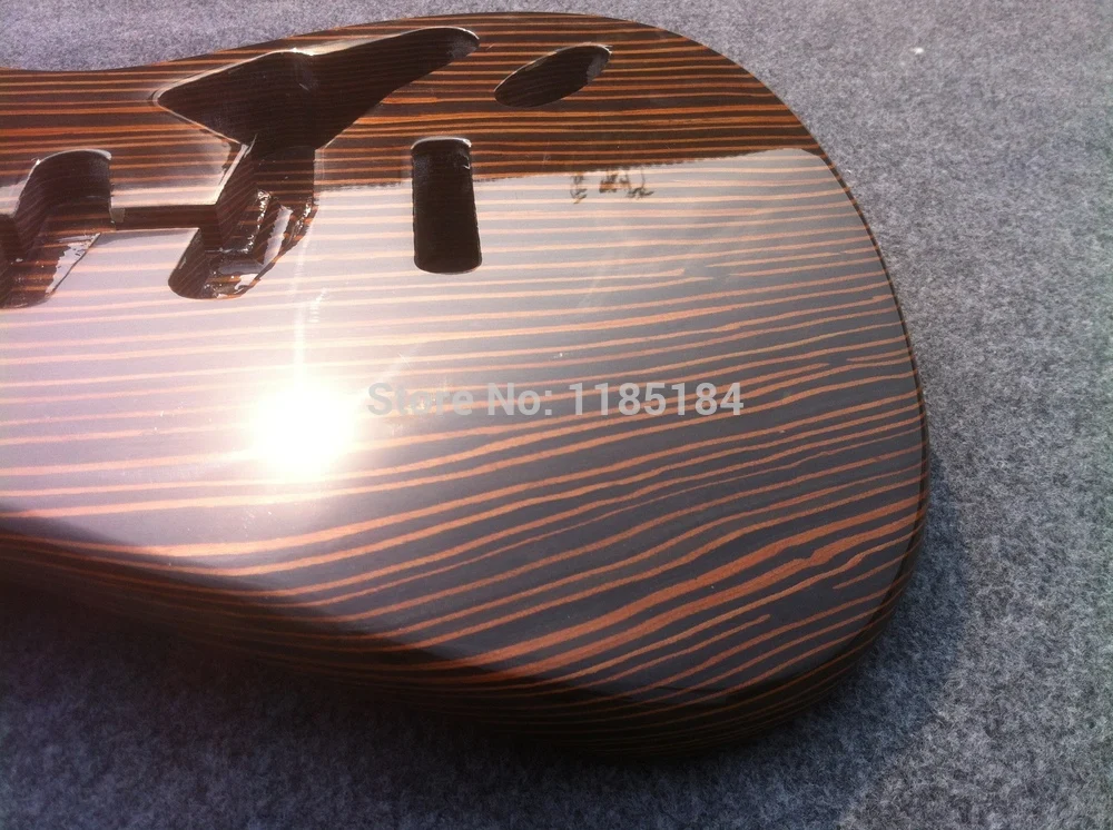 Free shipping one piece Zebrawood body electric guitar kits /unfinished guitar including hardware
