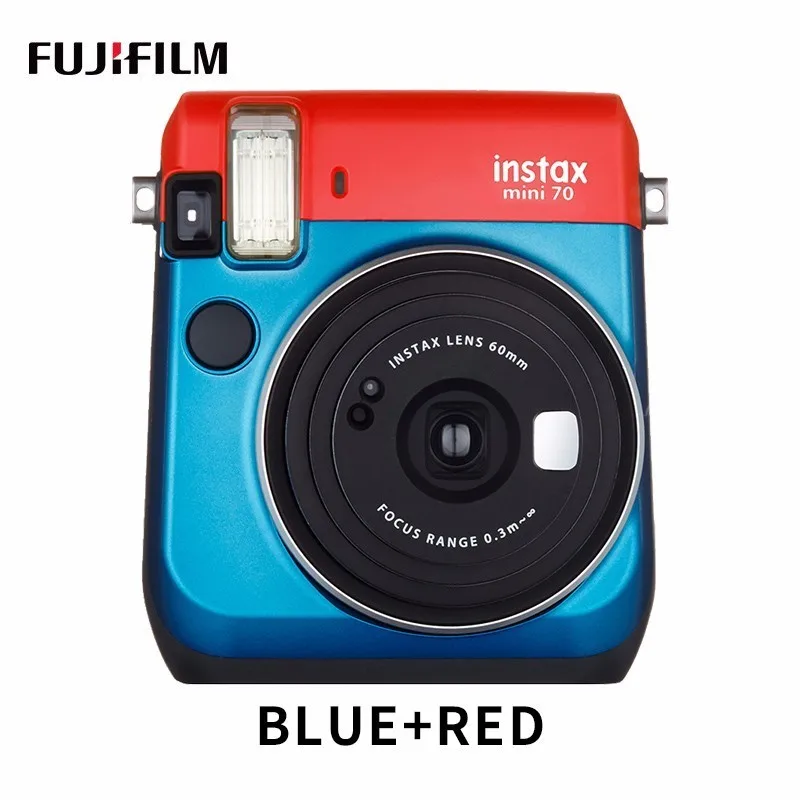 Blue Red 6 цветов Блокировка Fujifilm Instax Mini 70 мгновенная фотокамера красный черный синий желтый белый золотой - Цвет: Blue Red