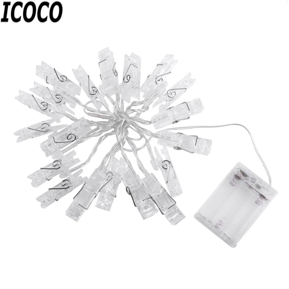 ICOCO 1 шт. 20LED 3XAA 2 м зажим для батарей световые Струны фото стены Свадебная
