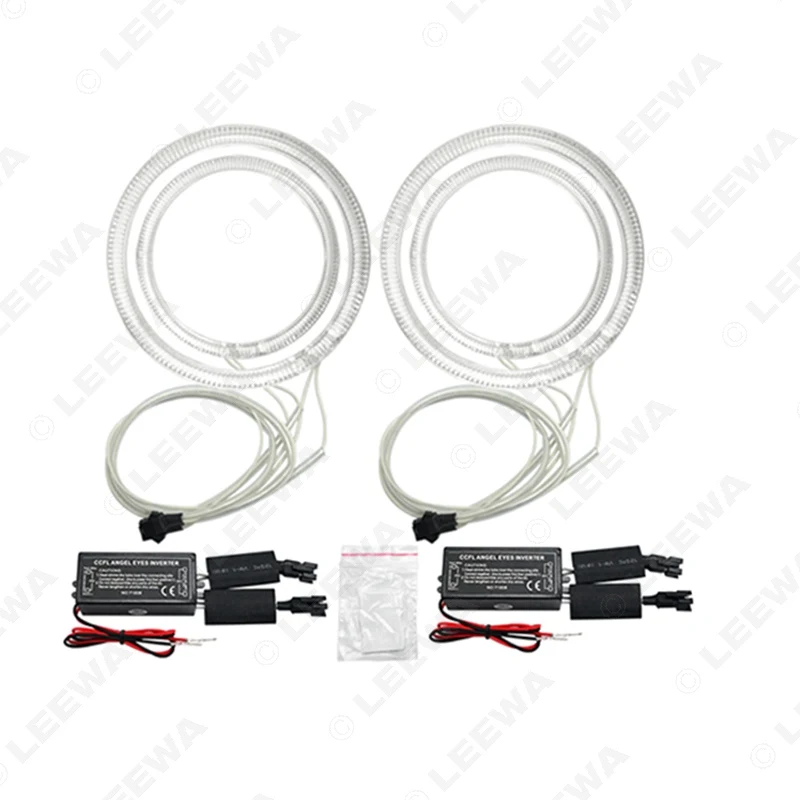LEEWA 2x100мм 2x120мм 4 шт./компл. белый автомобиль DRL CCFL ангельские глазки свет Halo кольца
