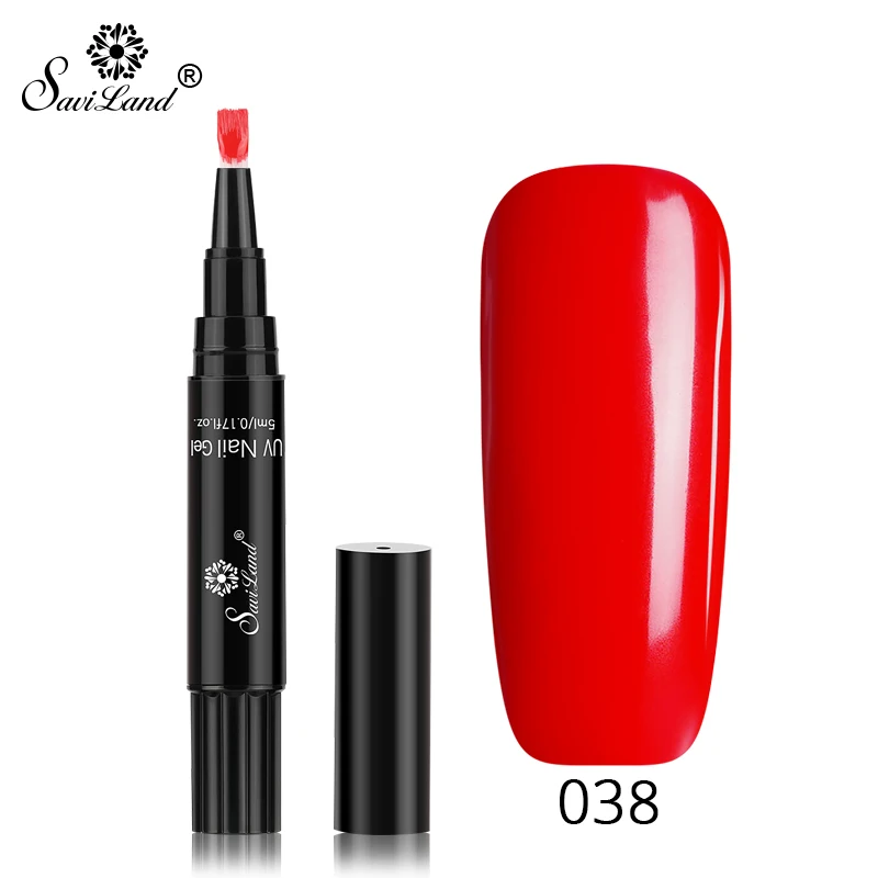 038 Saviland одношаговый Гель-лак для ногтей, лак для рисования, ручка, 3 в 1 цвета, Гель-лак для ногтей, простой в использовании, не требуется основа, верхнее покрытие, грунтовка - Цвет: 038