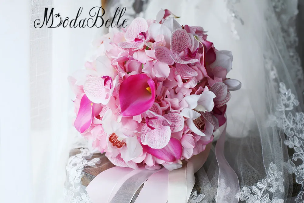 Modabelle Гортензия Фаленопсис Калла Свадебный Букет Розовый Невесты Ручной Buque Noiva
