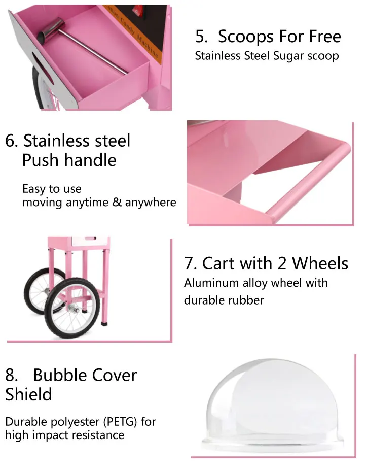 

New Electric Cotton Candy Machine Pink Floss Carnival Commercial Maker Party