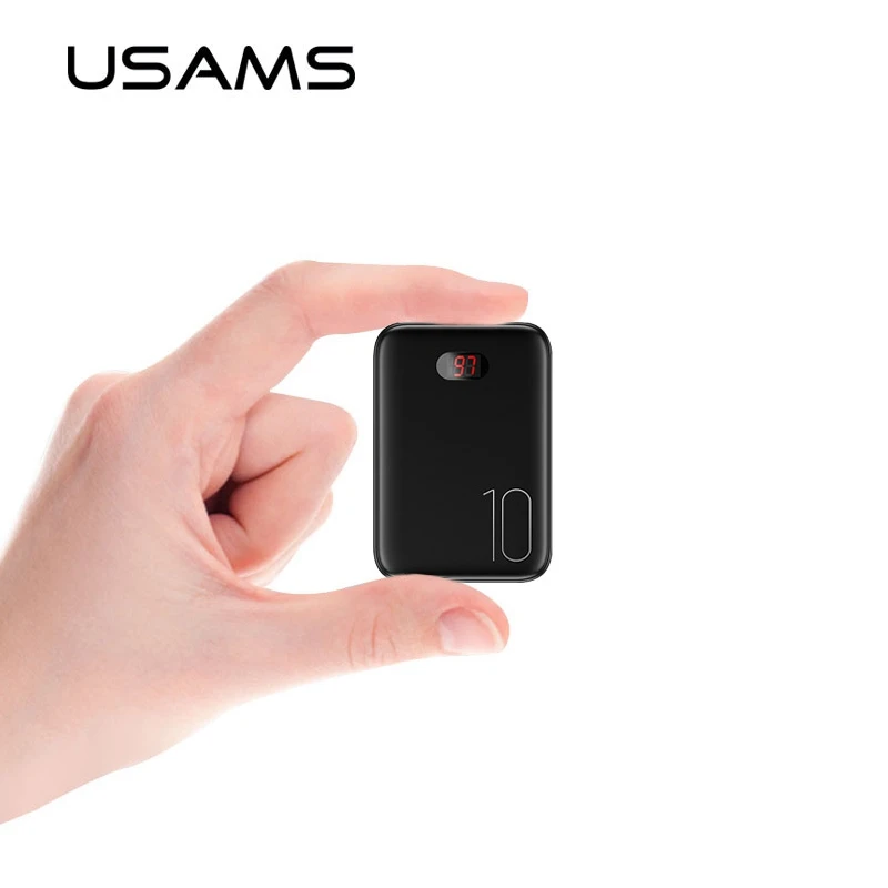 USAMS 10000 мАч Внешний аккумулятор для iPhone Mini Pover Bank светодиодный дисплей внешний