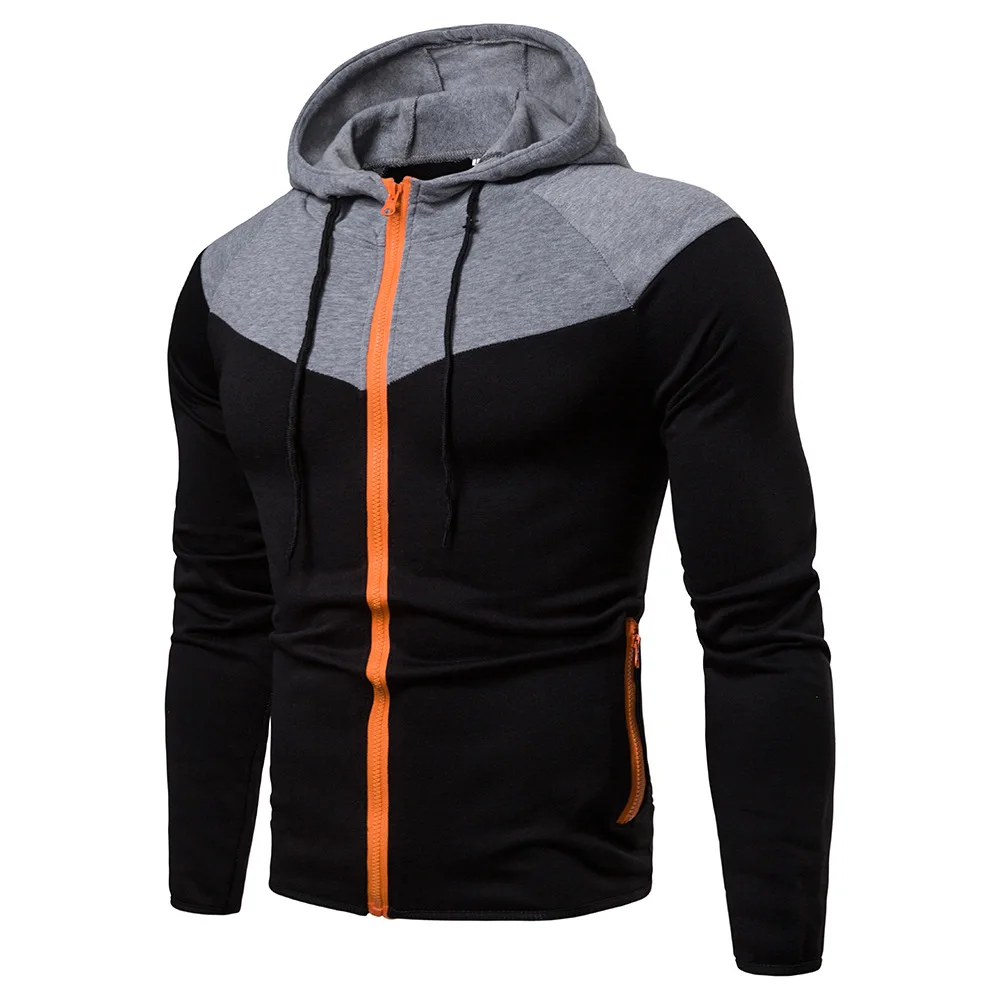 

2020 Autumn Men Shirt Pockets Patchwork Korean Style Cotton Blends Zipper Long Sleeves Hooded Free Shipping