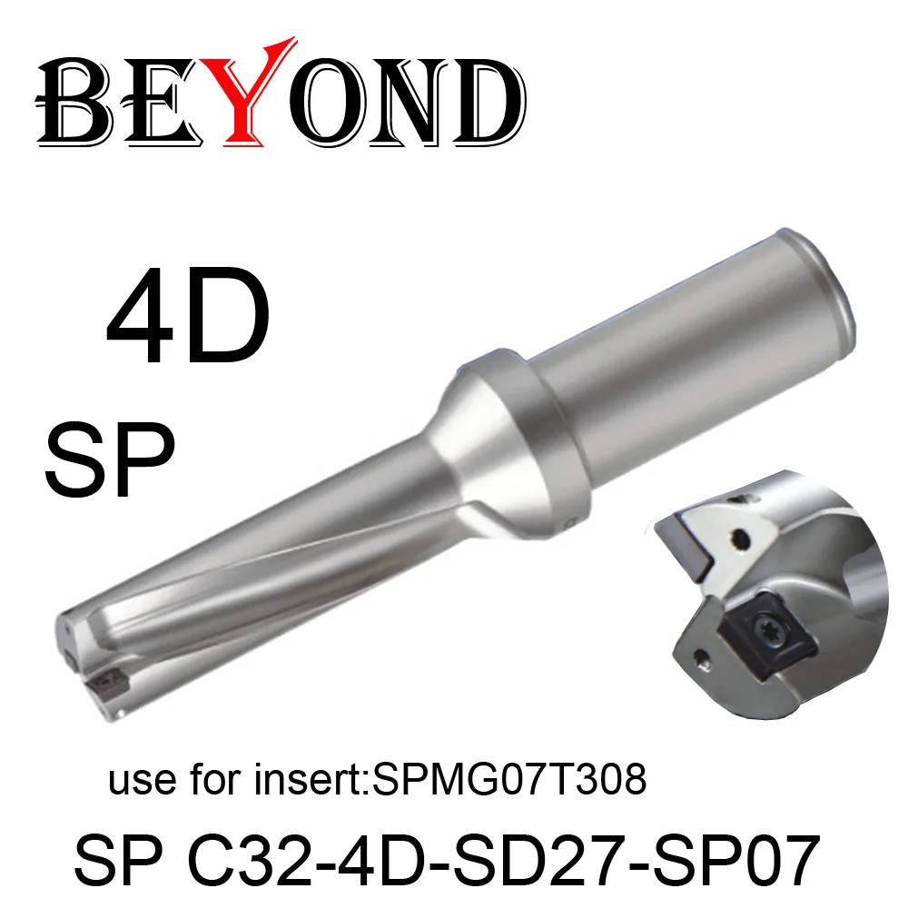 BEYOND Drill 27mm 27.5mm SP C32-4D-SD27-SP07 C32-4D-SD27.5-SP07 U Drilling Bit Carbide Inserts SPMG07T308 Indexable Tools CNC