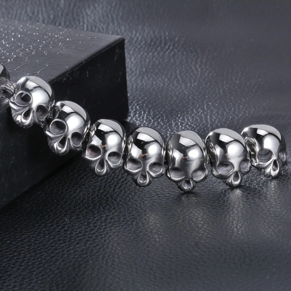 TrustyLan панк качающийся мужской браслет из нержавеющей стали с черепом модный
