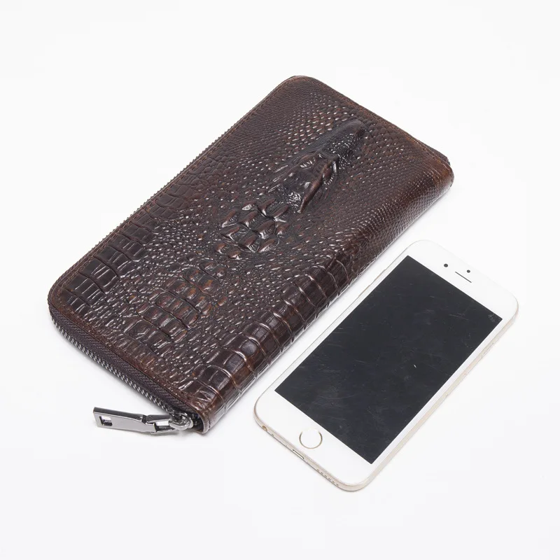 Новый Дизайн Мужчины Длинные натуральная кожа бумажник старинные коровьей