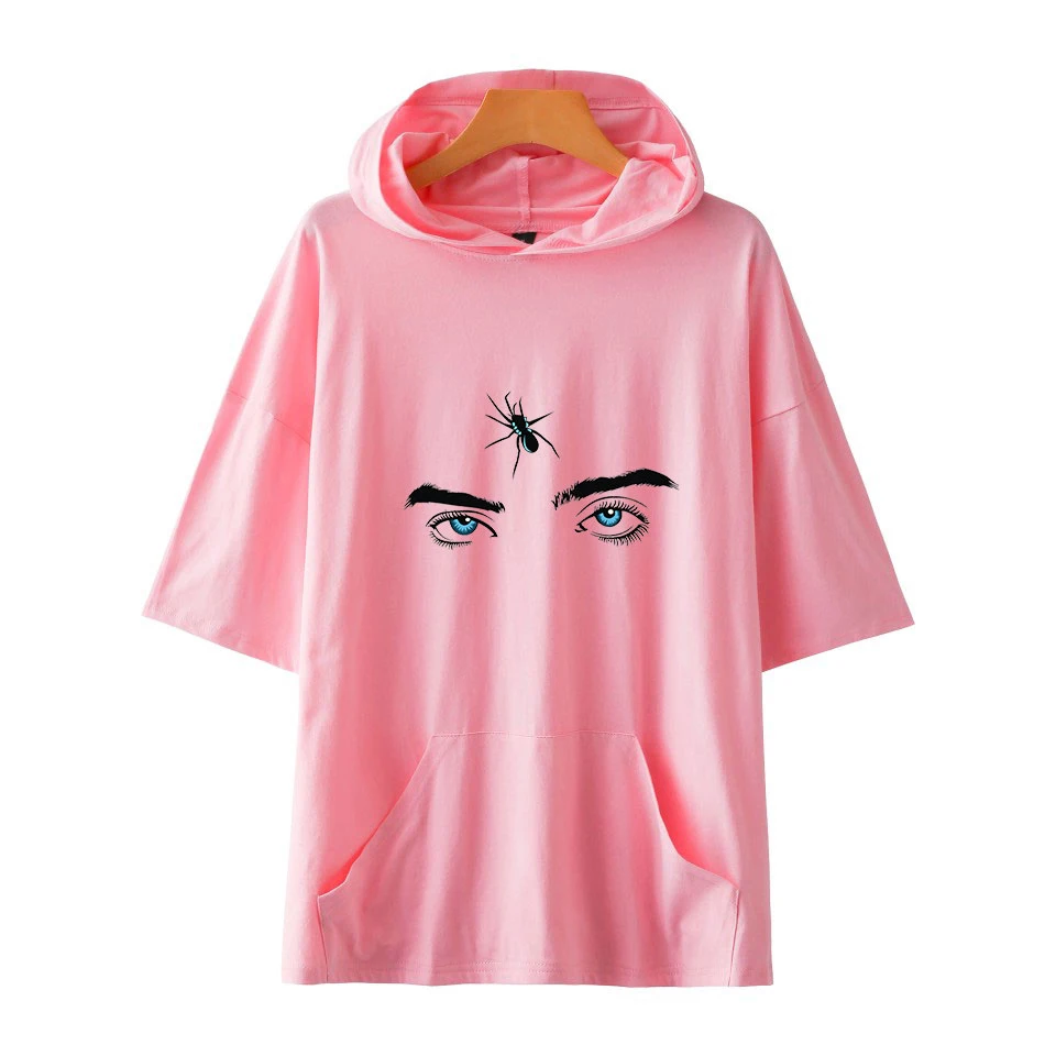 FADUN Tommee Billie Eilish Мужская/женская футболка с капюшоном, одноцветные футболки, летние модные футболки с коротким рукавом, стильный топ с капюшоном, 4XL