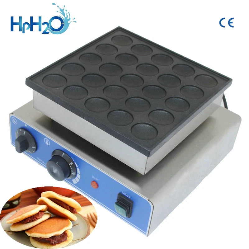 Máquina de Panqueca Pan com 25 Aprovado Comercial 25 Buracos Dorayaki Pancake Maker Mini Ferro Fundido Poffertjes Covinhas ce 110v – 220v