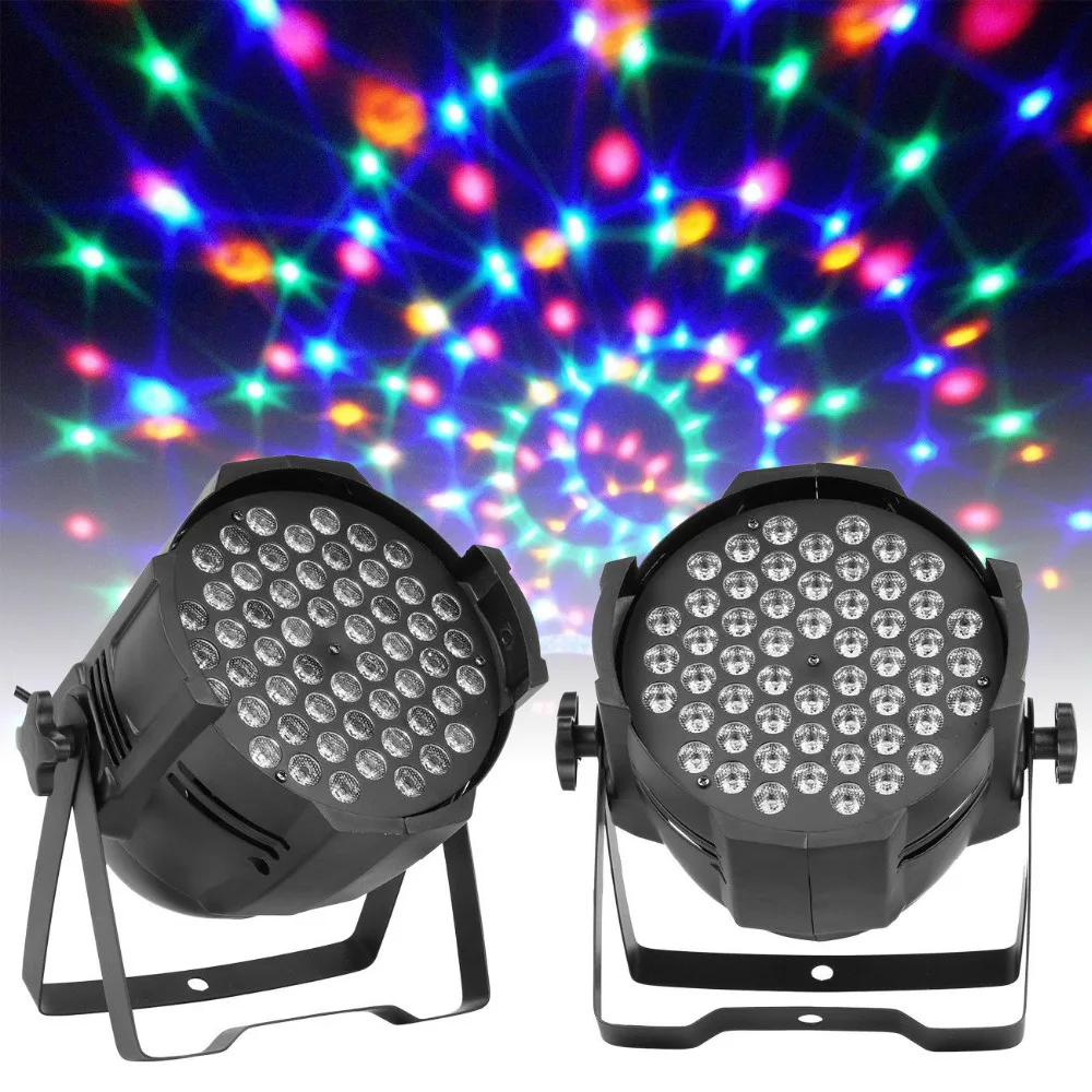2 шт 54x3 W лампы шарик светодиодный DMX512 PAR RGBW Uplighter вечерние сценический эффект