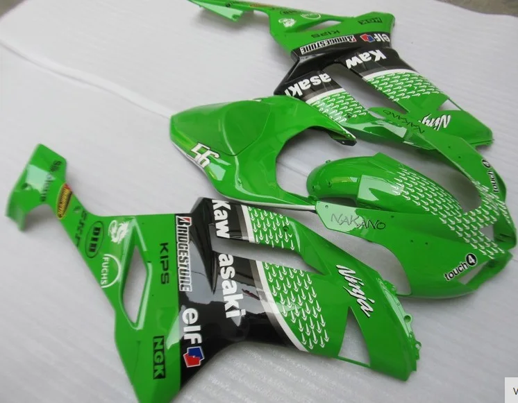 

Комплект пластиковых обтекателей для Kawasaki ninja ZX6R 2007 2008, зеленый, черный, набор обтекателей для кузова ZX6R 07 08 DZR01 D