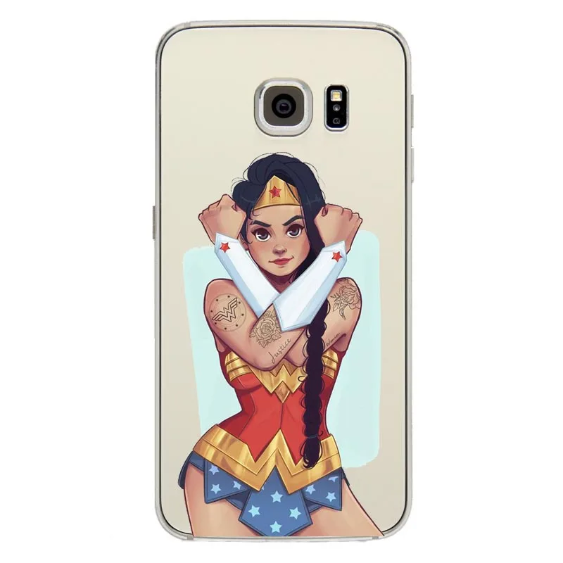 Супер чехлы для телефонов DC Comics Wonder Woman Прозрачный чехол Samsung A3 A5 J1 J5 J7 2015 2016 2017
