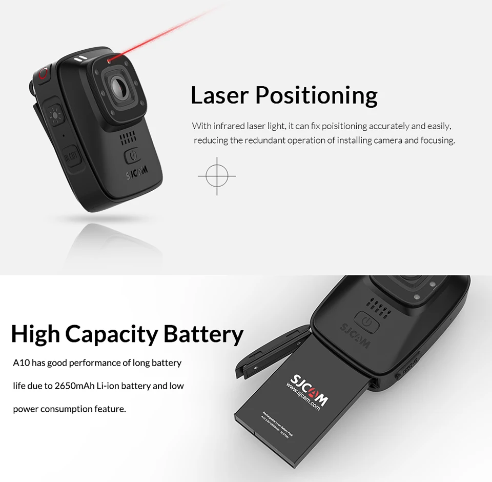 Новинка SJCAM A10 портативная мини-камера IR-Cut ночного видения Лазерная позиционирование Экшн-камера носимая инфракрасная камера безопасности