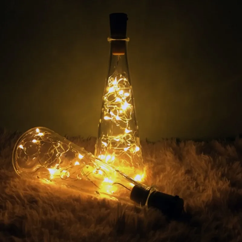 2 м 20 Led стеклянная бутылка для вина пробковые пробки светодиодные сказочные