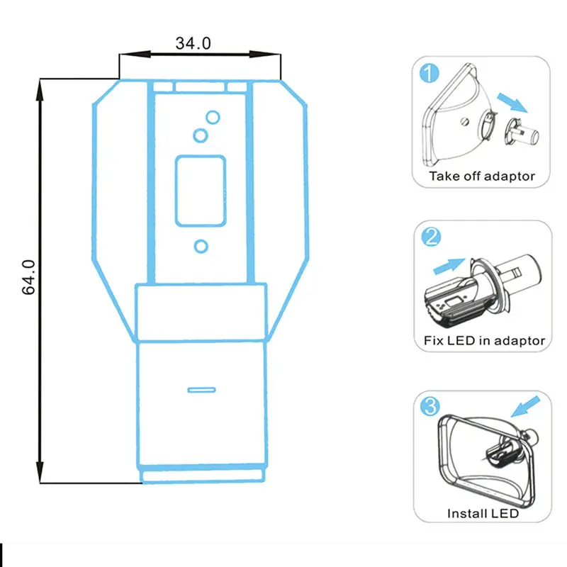Светодиодная фара BA20D для мотоцикла COB лампа мопеда стандарт Plug & Play H6 дальний и