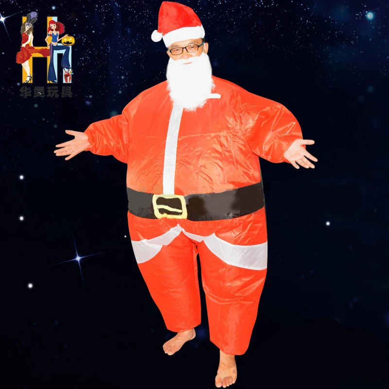 Надувные костюмы на Рождество для взрослых все тело красного цвета