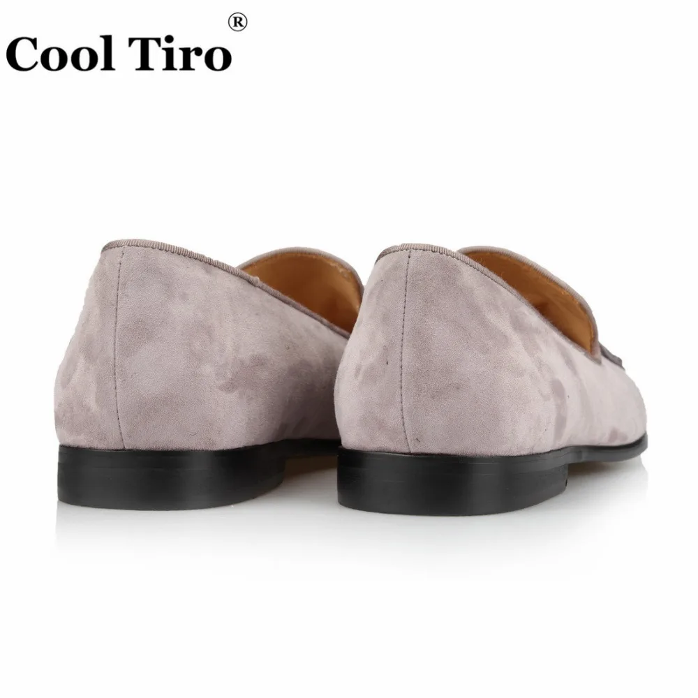 Стильные серые замшевые лоферы TIRO с кисточками мужские мокасины слиперы