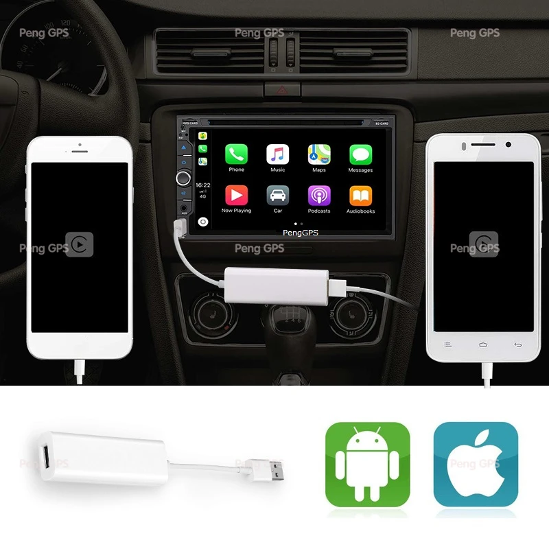 Подключи и играй USB CarPlay Dongle для iPhone IOS система Android телефон автомобильный dvd-плеер навигационное головное устройство с сенсорным управлением