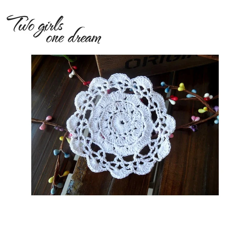 Handmade Crochet DIY Placemat Round Hotel Dinner Decor Coaster Flower Clothes Accessory 13CM Table Doily Wedding Gift 30pcs/lot | Дом и сад