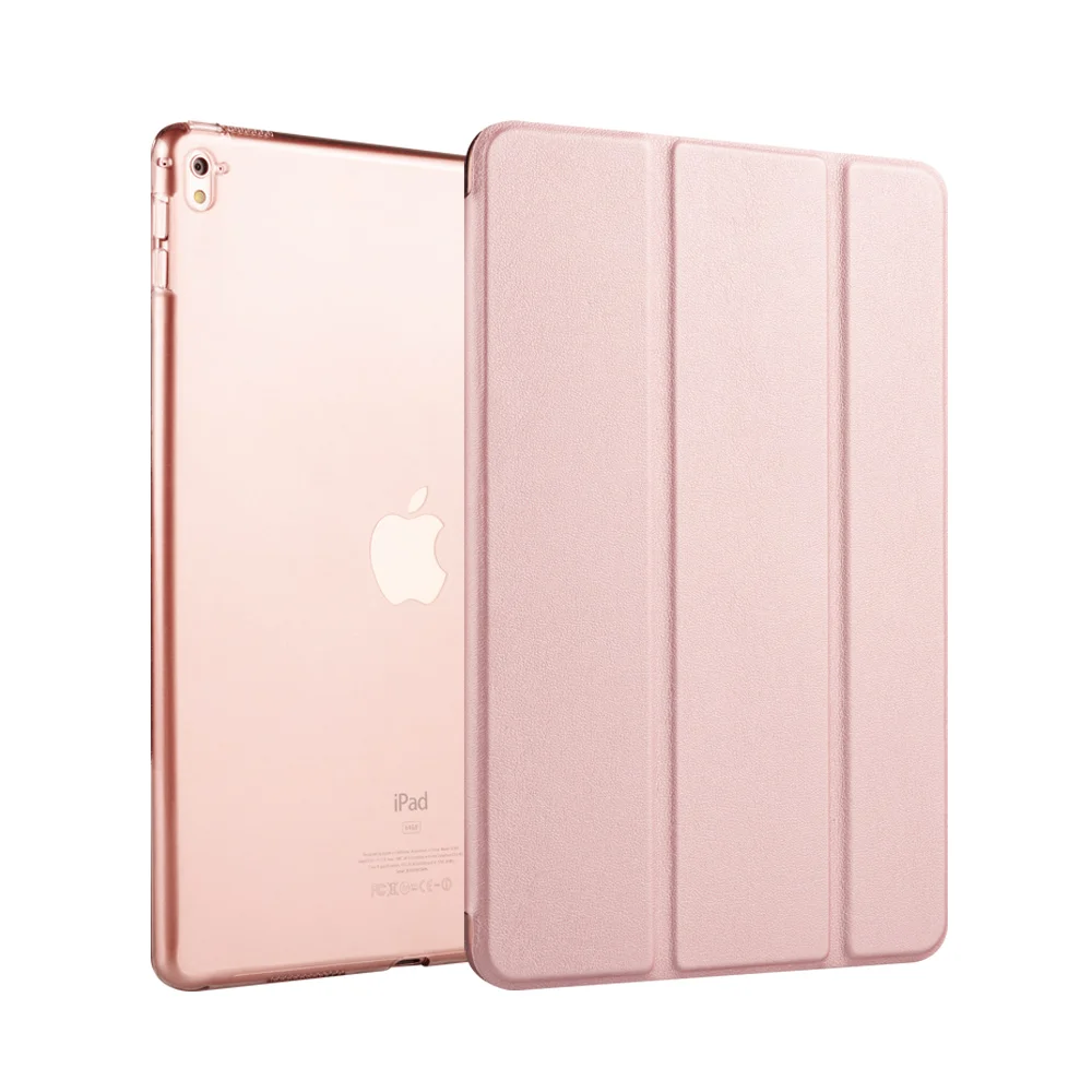 Rose gold Hard Edge Умный чехол для планшета, складной чехол-книжка, для Apple iPad Pro 9,7 дюйма, авто Пробуждение/сон, розовое золото, жесткий бампер и мягкий бампер - Цвет: Rose gold Hard Edge