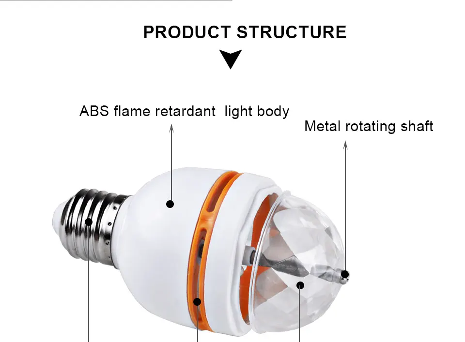 E27 3 Вт AC90-260V красочный Авто вращающийся RGB светодиодный светильник сценический диско DJ вечерние лампы Праздничные лампы для бара KTV светильник ing