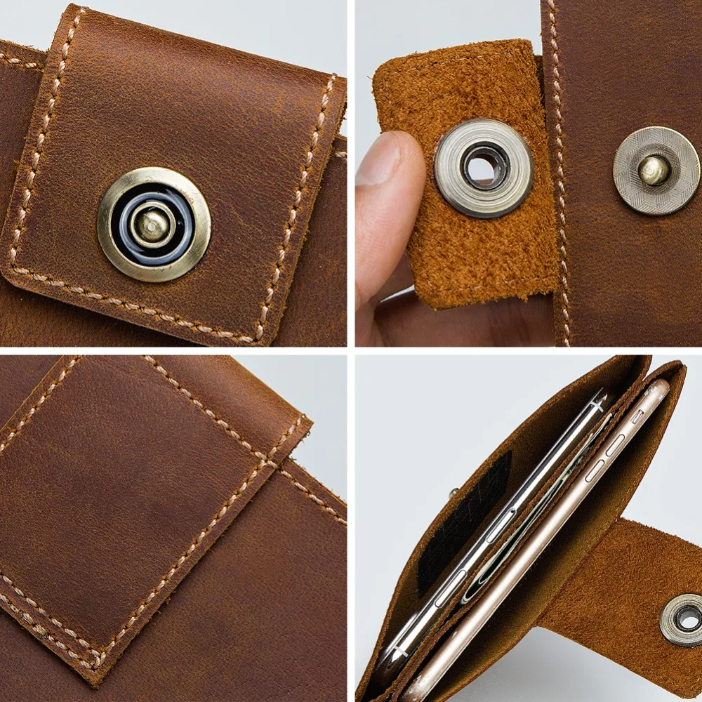 KAVIS Бесплатная гравировка 100% натуральная кожа Органайзер сумка для телефона