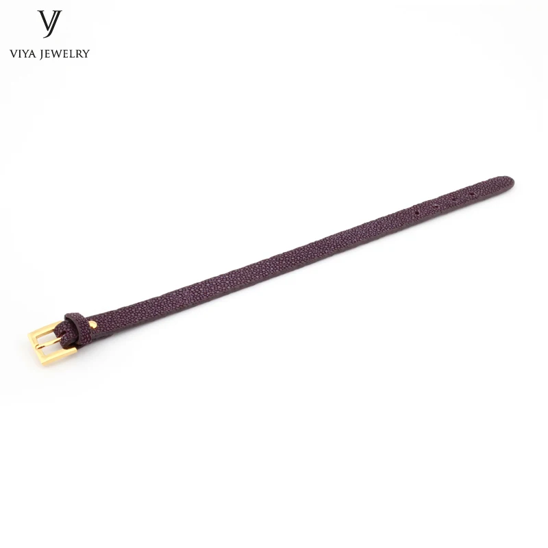 Dark purple 10 мм ширина Блестящий Фиолетовый Плоский Кожаный Браслет-манжета для пары роскошный индивидуальный разноцветный ремешок для часов ската браслет для женщин - Окраска металла: Dark purple