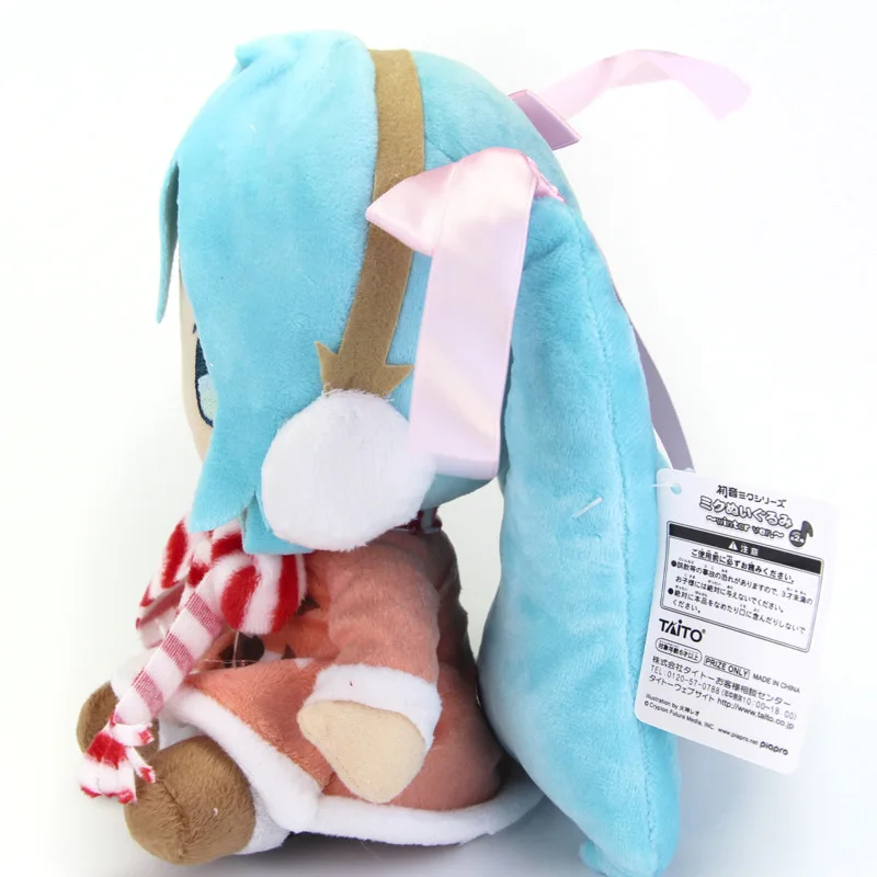 3 стиля аниме Вокалоид Hatsune Снежная Мику с шалью зимой Классическая Сидящая Косплей Kawaii милая плюшевая игрушка кукла 25 см