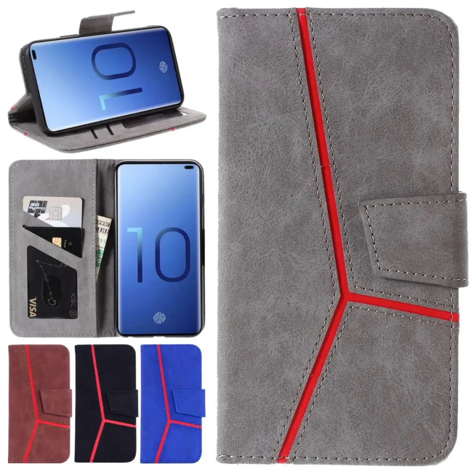 Роскошные Бизнес чехол для samsung Galaxy S10 S10E S9 S8 j3 j5 j7 j4 j6 A6 A7 A8 плюс простой Цвет хит Цвет крышка D23Z
