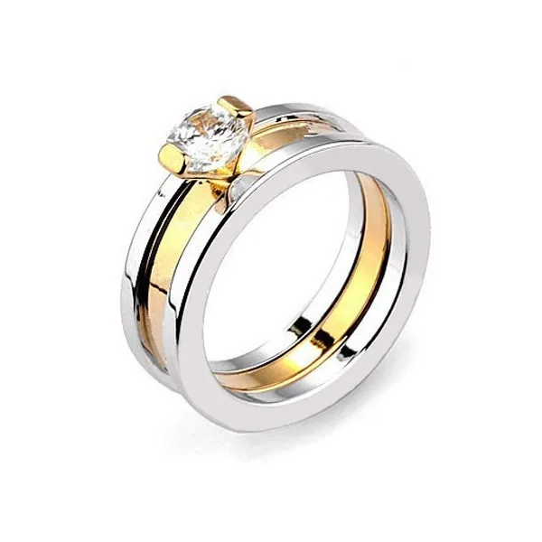 Мода Марка Titanium Сталь Инкрустация Австрийский хрусталь Картер Любовь Кольцо Для