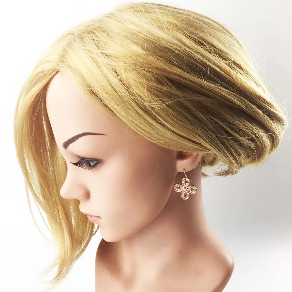 Розовый бант золотого цвета серьги-подвески с лебедем на шее 2018 новые модные